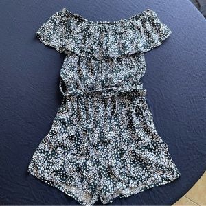 Floral Off the Shoulder Romper